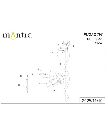 FUGAZ * APLIQUE LED - NEGRO